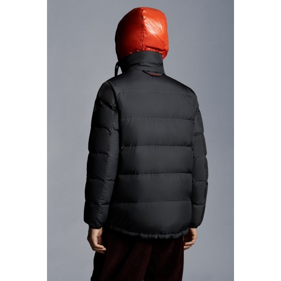 2022 Moncler Etievant Short Down Jacket Hooded Mens Down Puffer Coat Reversible Winter Outerwear Dark Gray