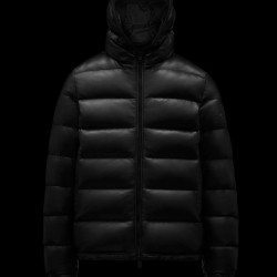 2022 Moncler Gebroulaz Padded Leather Puffer Jackets Short Down Jacket Mens Down Coat Winter Outerwear Black