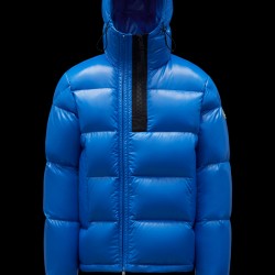 2022 Moncler Guitry Short Down Jacket Hooded Mens Down Puffer Coat Winter Outerwear Sky Blue