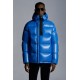 2022 Moncler Guitry Short Down Jacket Hooded Mens Down Puffer Coat Winter Outerwear Sky Blue