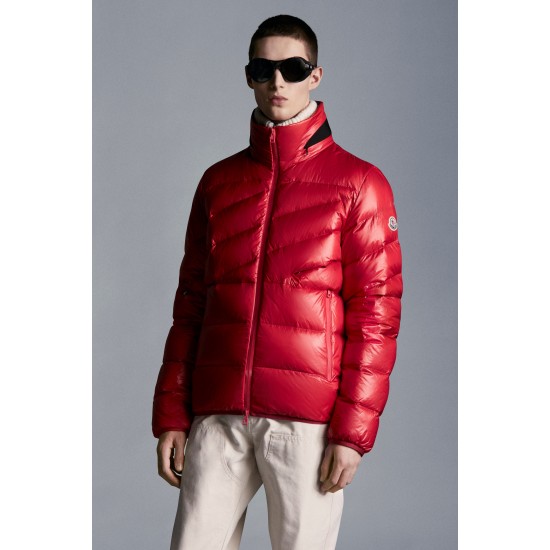 2022 Moncler Hanin Short Down Jacket Mens Winter Puffer Down Coat Outerwear Red