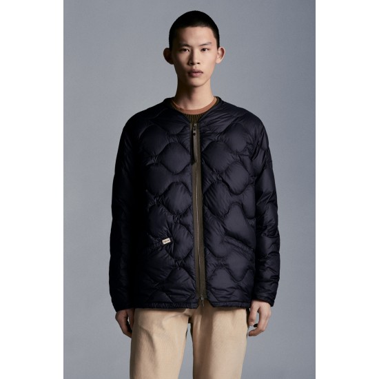 2022 Moncler JaeckinShort Down Jacket Mens Winter Puffer Down Coat Outerwear Night Blue