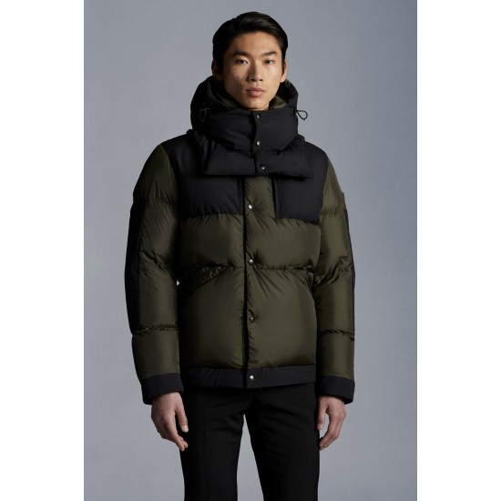 2022 Moncler Joffe Short Down Jacket Hooded Mens Down Puffer Coat Winter Outerwear Army Green