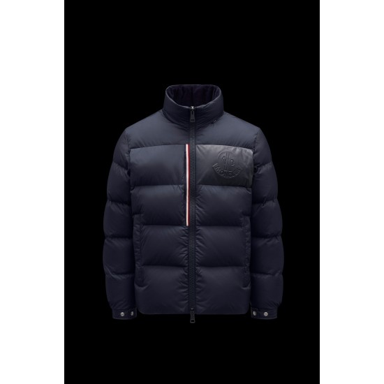 2022 Moncler Kounen Short Down Jacket Mens Winter Puffer Down Coat Outerwear Night Blue