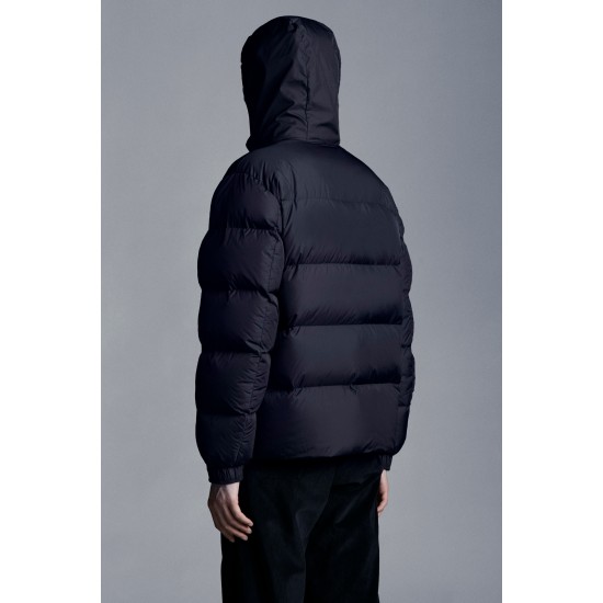 2022 Moncler Kounen Short Down Jacket Mens Winter Puffer Down Coat Outerwear Night Blue