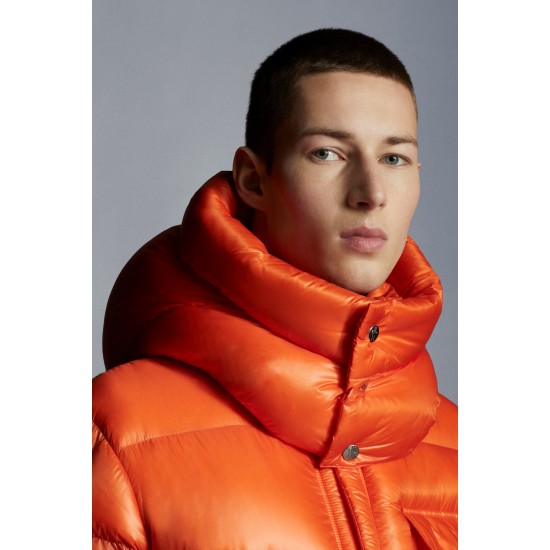 2022 Moncler Lamentin Short Down Jacket Mens Hooded Winter Puffer Down Coat Outerwear Bright Orange