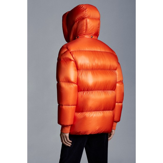 2022 Moncler Lamentin Short Down Jacket Mens Hooded Winter Puffer Down Coat Outerwear Bright Orange