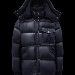 2022 Moncler Lamentin Short Down Jacket Mens Hooded Winter Puffer Down Coat Outerwear Night Blue