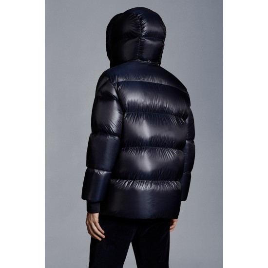 2022 Moncler Lamentin Short Down Jacket Mens Hooded Winter Puffer Down Coat Outerwear Night Blue