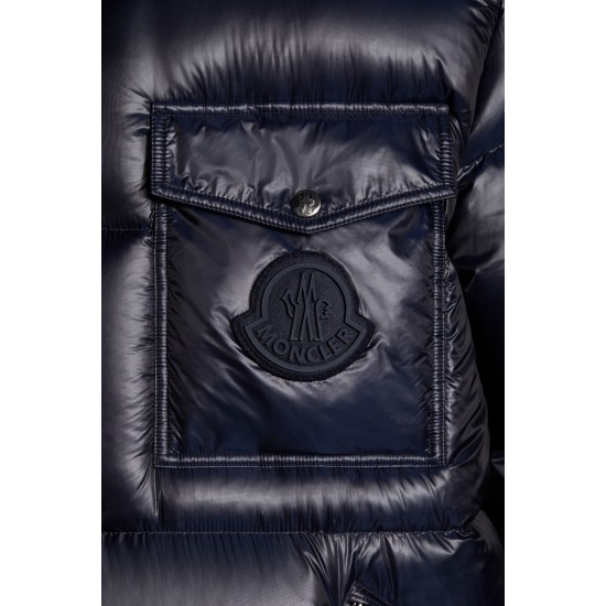 2022 Moncler Lamentin Short Down Jacket Mens Hooded Winter Puffer Down Coat Outerwear Night Blue