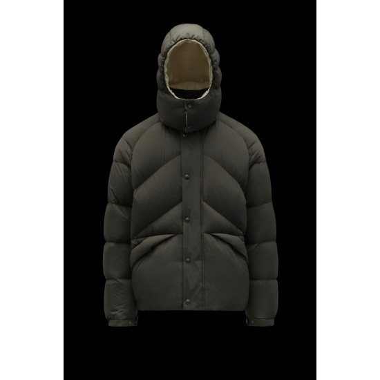 2022 Moncler Lavaine Short Down Jacket Mens Down Coat Hooded Winter Outerwear Army Green