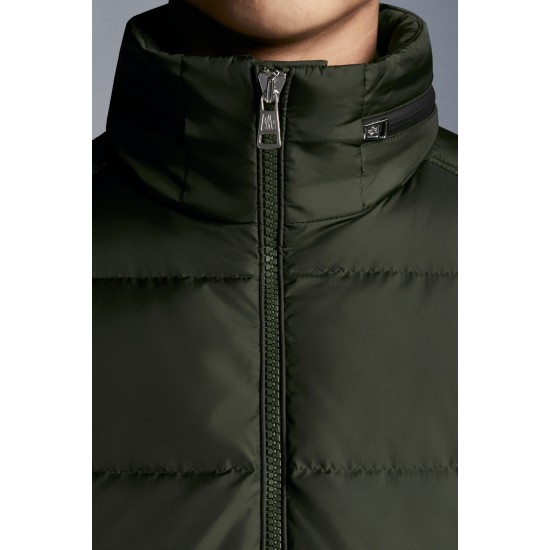 2022 Moncler Lenormand Short Down Jacket Mens Winter Puffer Down Coat Outerwear Army Green