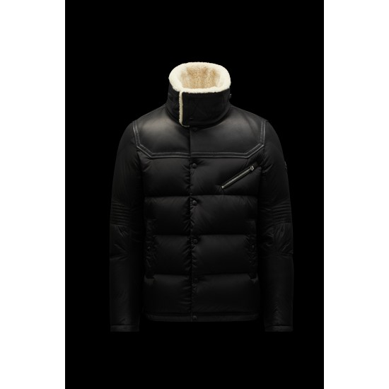 2022 Moncler Leo Down Jacket Mens Motorcycle Jacket Winter Short Coat Black