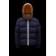 2022 Moncler Loeb Short Down Jacket Mens Winter Hooded Puffer Down Coat Outerwear Night Blue