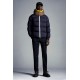 2022 Moncler Loeb Short Down Jacket Mens Winter Hooded Puffer Down Coat Outerwear Night Blue