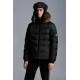 2022 Moncler Marque Short Down Jacket Mens Winter Fur Hooded Puffer Down Coat Outerwear Black