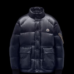 2022 Moncler Martineau Short Down Jackets Mens Puffer Down Coat Winter Outerwear Purple Blue