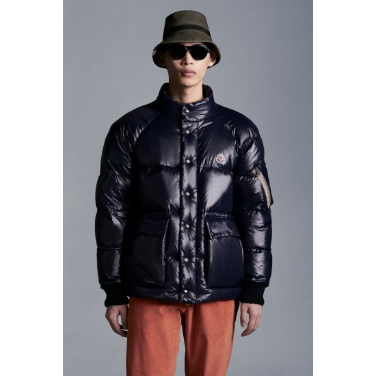 2022 Moncler Martineau Short Down Jackets Mens Puffer Down Coat Winter Outerwear Purple Blue