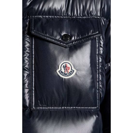 2022 Moncler Montbeliard Outdoor Short Down Jacket Mens Winter Hooded Puffer Down Coat Outerwear Night Blue