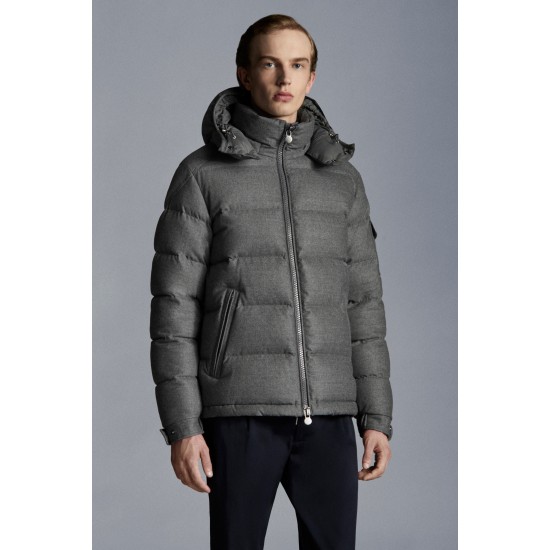 2022 Moncler Montgenevre Short Down Jacket Mens Winter Hooded Puffer Down Coat Outerwear Melange Medium Gray