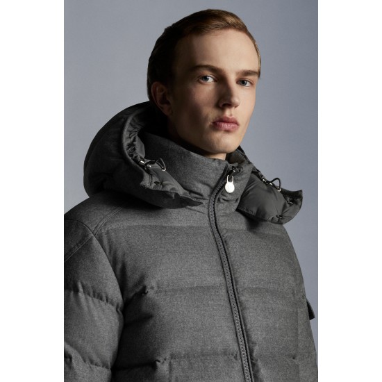 2022 Moncler Montgenevre Short Down Jacket Mens Winter Hooded Puffer Down Coat Outerwear Melange Medium Gray