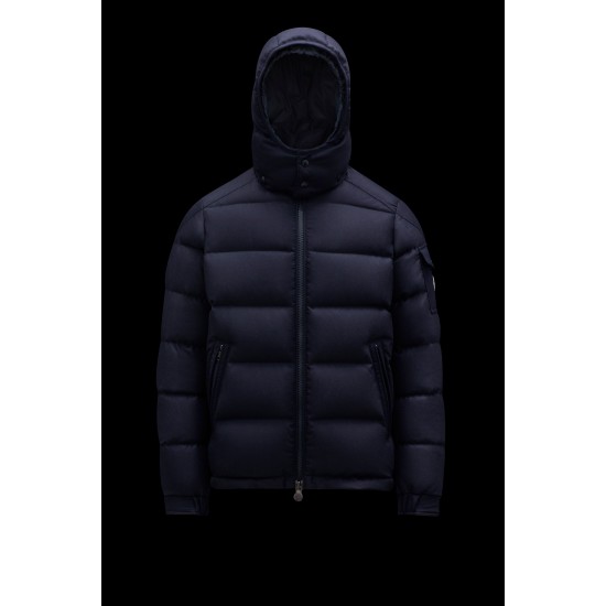 2022 Moncler Montgenevre Short Down Jacket Mens Winter Hooded Puffer Down Coat Outerwear Night Blue