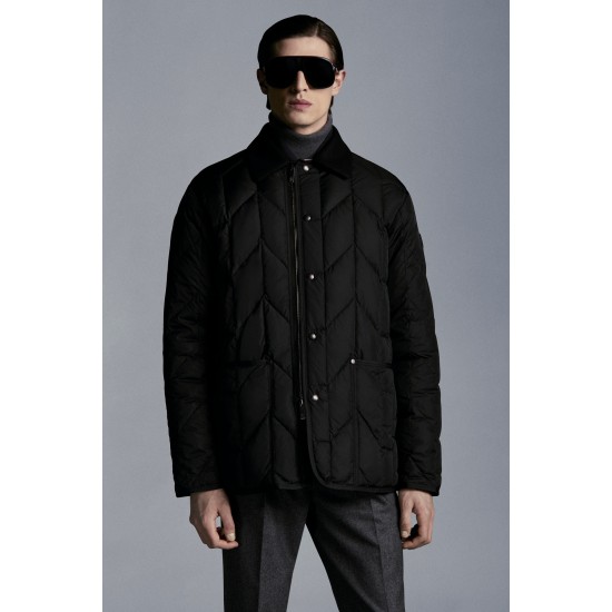 2022 Moncler Moreau Casual Short Down Jacket Mens Down Coat Zip Up Winter Outerwear Black