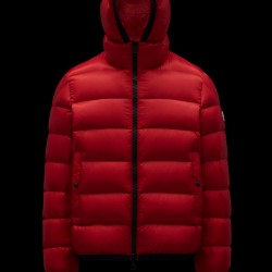 2022 Moncler Myosotis Short Down Jacket Hooded Mens Down Puffer Coat Winter Outerwear Scarlet Red