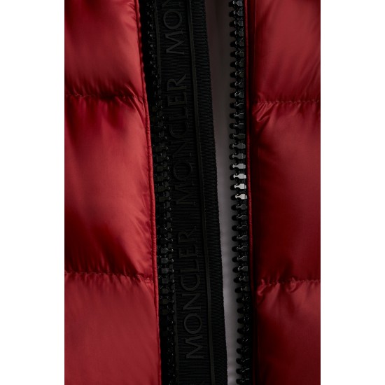 2022 Moncler Myosotis Short Down Jacket Hooded Mens Down Puffer Coat Winter Outerwear Scarlet Red