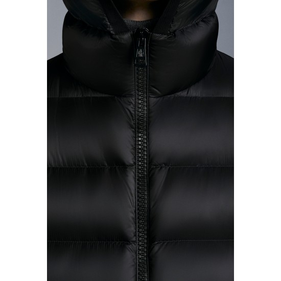 2022 Moncler Myosotis Short Down Jacket Hooded Mens Down Puffer Coat Zip Up Winter Outerwear Black