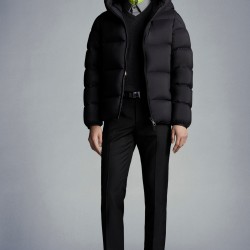 2022 Moncler Odart Short Down Jacket Mens Hooded Winter Puffer Down Coat Outerwear Black