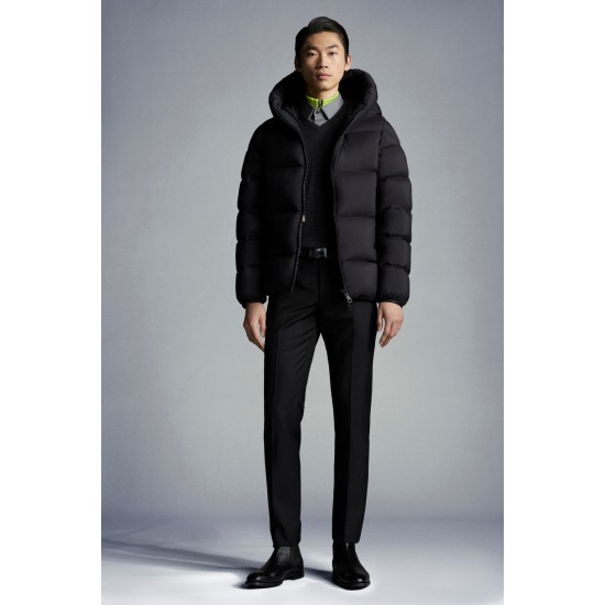 2022 Moncler Odart Short Down Jacket Mens Hooded Winter Puffer Down Coat Outerwear Black