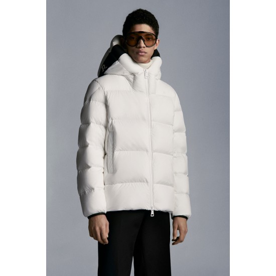 2022 Moncler Odart Short Down Jacket Mens Hooded Winter Puffer Down Coat Outerwear Off White