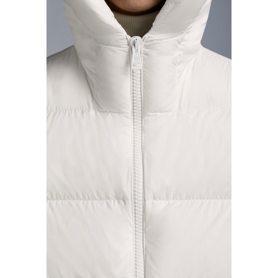 2022 Moncler Odart Short Down Jacket Mens Hooded Winter Puffer Down Coat Outerwear Off White