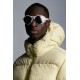 2022 Moncler Paviot Short Down Jacket Hooded Mens Down Puffer Coat Winter Outerwear Cream Yellow