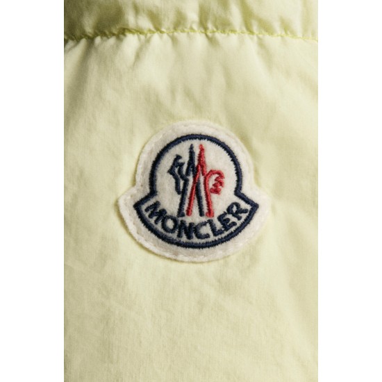 2022 Moncler Paviot Short Down Jacket Hooded Mens Down Puffer Coat Winter Outerwear Cream Yellow