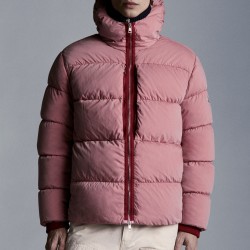 2022 Moncler Paviot Short Down Jacket Hooded Mens Down Puffer Coat Winter Outerwear Shocking Pink