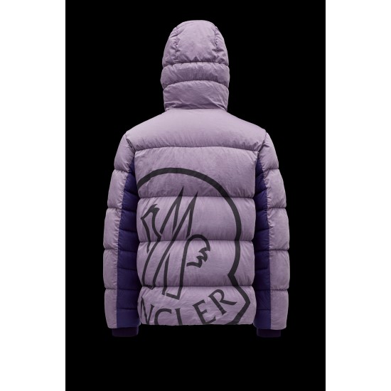 2022 Moncler Paviot Short Down Jacket Hooded Mens Down Puffer Coat Winter Outerwear Shocking Purple