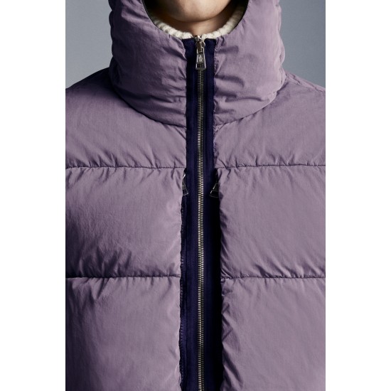 2022 Moncler Paviot Short Down Jacket Hooded Mens Down Puffer Coat Winter Outerwear Shocking Purple