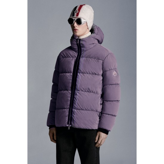 2022 Moncler Paviot Short Down Jacket Hooded Mens Down Puffer Coat Winter Outerwear Shocking Purple