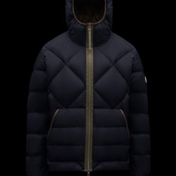 2022 Moncler Reynaud Short Down Jacket Mens Hooded Winter Puffer Down Coat Outerwear Night Blue