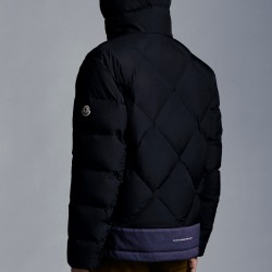 2022 Moncler Reynaud Short Down Jacket Mens Hooded Winter Puffer Down Coat Outerwear Night Blue