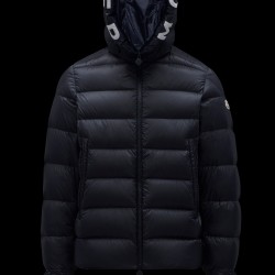 2022 Moncler Salzman Short Down Jacket Mens Winter Hooded Puffer Down Coat Outerwear Night Blue