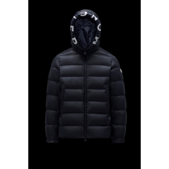 2022 Moncler Salzman Short Down Jacket Mens Winter Hooded Puffer Down Coat Outerwear Night Blue