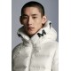 2022 Moncler Salzman Short Down Jacket Mens Winter Hooded Puffer Down Coat Outerwear Off White