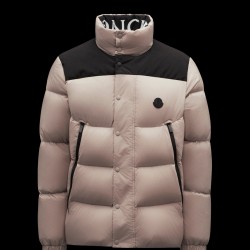 2022 Moncler Timsit Short Down Jackets Mens Down Coat Winter Outerwear Almond Beige Pink