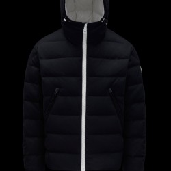 2022 Moncler Vabb Short Down Jacket Mens Zip Up Hooded Down Puffer Coat Night Blue