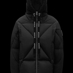 2022 Moncler Vercel Short Down Jacket Mens Zip Up Hooded Down Puffer Coat Black