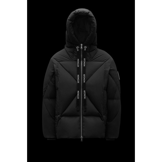 2022 Moncler Vercel Short Down Jacket Mens Zip Up Hooded Down Puffer Coat Black