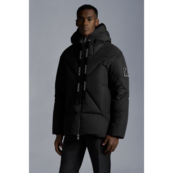 2022 Moncler Vercel Short Down Jacket Mens Zip Up Hooded Down Puffer Coat Black